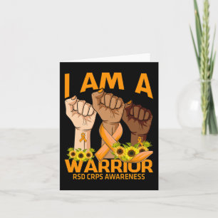 Hand I Am A Warrior RSD CRPS Awareness Sunflower  Card