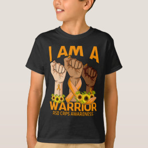 Hand I Am A Warrior RSD CRPS Awareness Sunflower T-Shirt