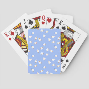 Hand Illustrated Cute Kawaii Ducks in Blue Playing Cards