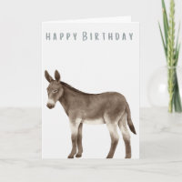 Hand Illustrated Donkey Happy Birthday