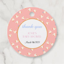 Hand Illustrated Ducks Kids Pink Baby Shower