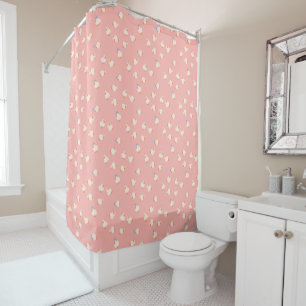 Hand Illustrated Ducks Theme Sweet Pink Shower Curtain