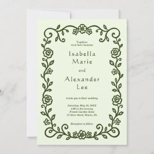 Hand Illustrated French Floral Wedding Invitation