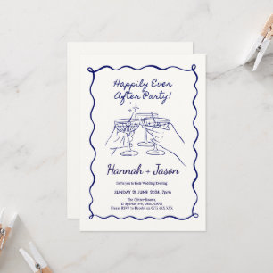 Hand Illustrated Fun Wedding Evening Invitations