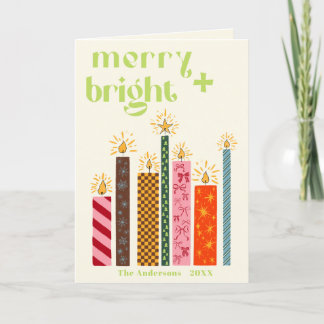 Hand-Illustrated Merry + Bright Christmas Card