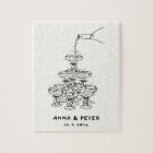 Hand-illustrated Unique Guestbook Sign Puzzle