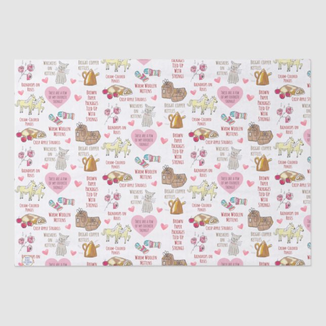 Hand-Illustrated Valentines Day My Favourite Thing Tissue Paper (Front)