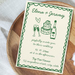 Hand Illustrated Vintage French Green Wedding Invitation<br><div class="desc">🌿✉️ "Enchanted Greens": European Summer Wedding Invitations 🌼✨ Step into a world of whimsy and romance with our "Enchanted Greens" Wedding Invitations—a delightful departure from tradition, designed in a trendy and cute aesthetic. Embracing the vibrant hues of green, this unique invitation suite captures the essence of a European summer wedding...</div>