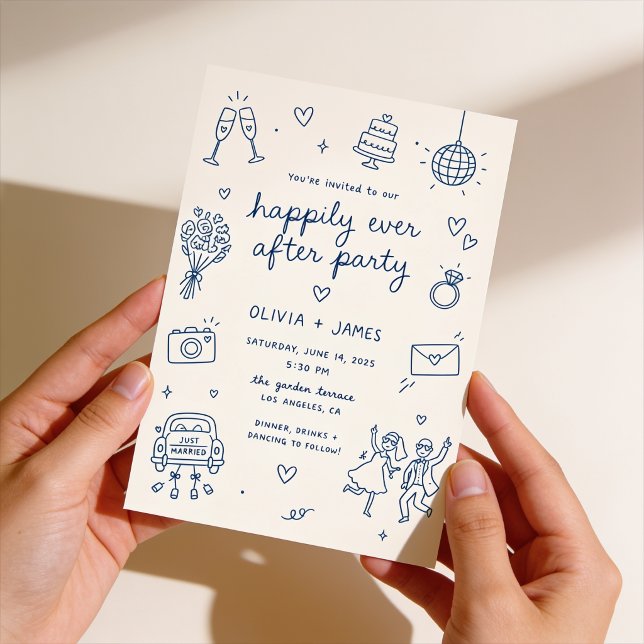 Hand Illustrated Wedding Party Invitations (Creator Uploaded)