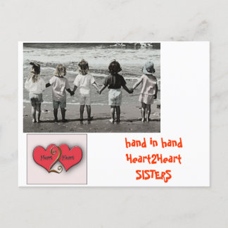 hand in hand heart2heart postcard