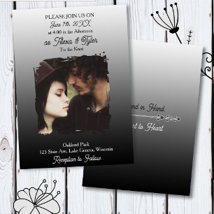Hand in Hand, Heart to Heart Photo Wedding Invitation
