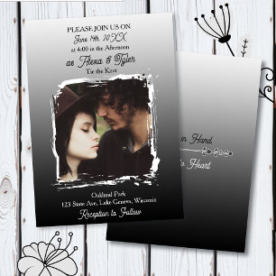 Hand in Hand, Heart to Heart Photo Wedding Invitation