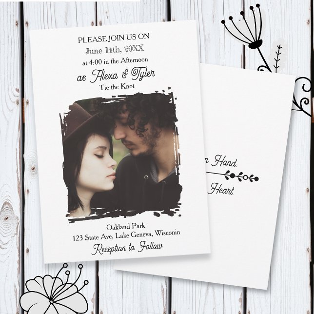 Hand in Hand, Heart to Heart | Photo Wedding Invitation (Creator Uploaded)