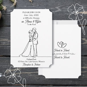 Hand in Hand, Heart to Heart Photo Wedding Invitation