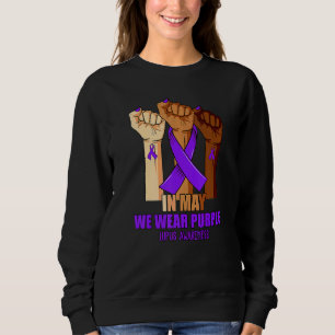Hand In May We Wear Purple Lupus Awareness Month Sweatshirt