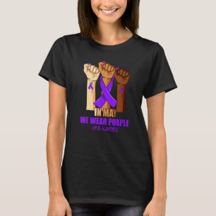 Hand In May We Wear Purple Lupus Awareness Month T-Shirt