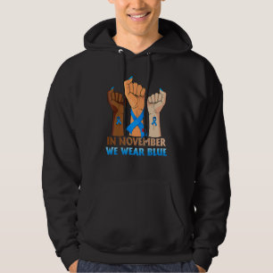 Hand In November We Wear Blue Diabetes Awareness B Hoodie