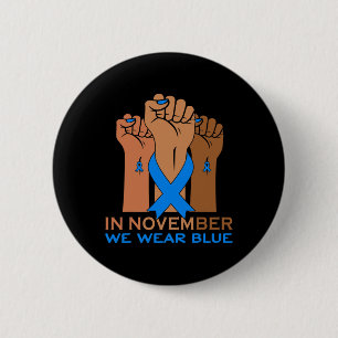 Hand In November We Wear Blue Diabetes Awareness K 6 Cm Round Badge