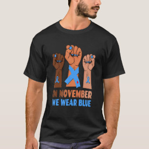 Hand In November We Wear Blue Diabetes Awareness M T-Shirt