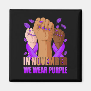 Hand In november we wear purple epilepsy awareness Magnet