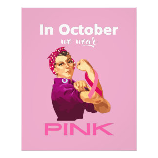 Hand in October we wear Pink Rosie the riveter Photo Print