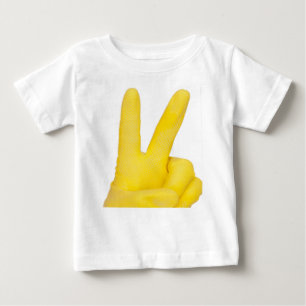 Hand in yellow latex glove baby T-Shirt