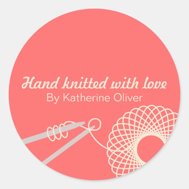 Hand knitted knitters gift stickers (Front)