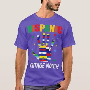 Hand Latin Countries Flags National Hispanic Herit T-Shirt