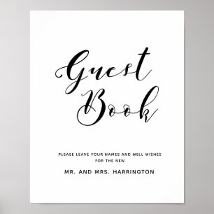 Hand Letter Chic Wedding Guest Book Sign