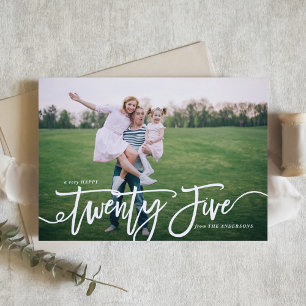 Hand Lettered A Very Happy New Year 2018 Photo Holiday Card