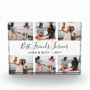 Hand Lettered Best Friends Forever 6 Photo Block. Block