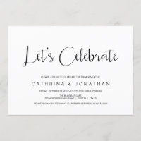 Hand Lettered, Black script, Engagement Party