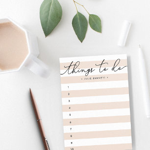 Hand Lettered Blush Stripe To-Do List Post-it Notes