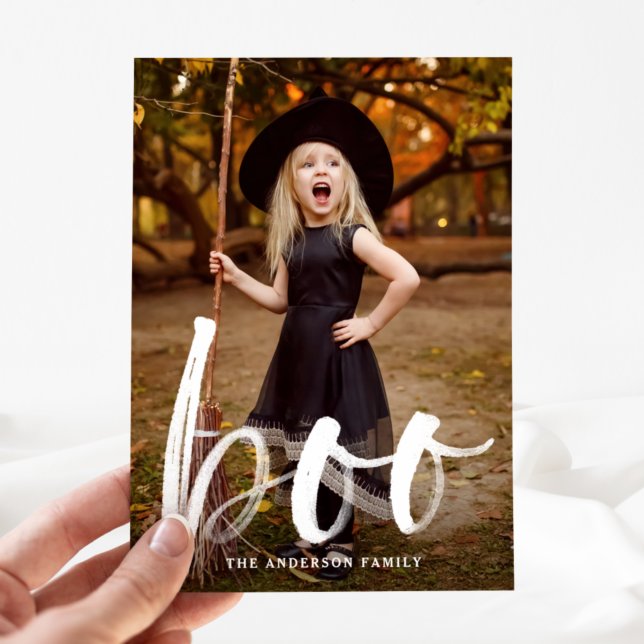 Hand-Lettered Boo Halloween Photo Card (Creator Uploaded)