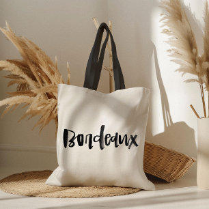 Hand Lettered Bordeaux Tote Bag