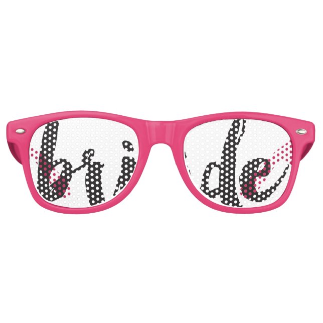 Hand Lettered Bride Swag Party Glasses (Front)