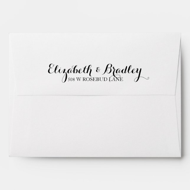 Hand Lettered Calligraphy Custom Envelope (Back (Top Flap))