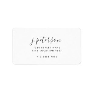 Hand Lettered Calligraphy Script Name Address Label
