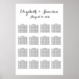 Hand Lettered Calligraphy Wedding Seating Chart