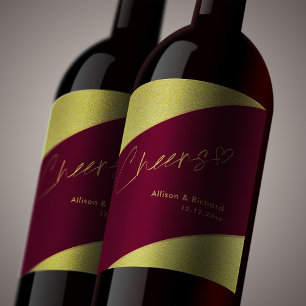Hand-Lettered Cheers Wine Labels Special Occasions