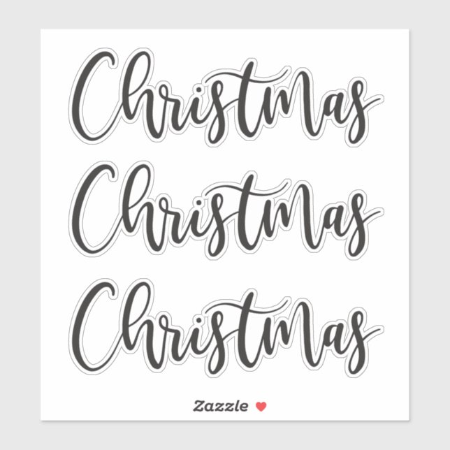 Hand Lettered Christmas Decoration Box Labels (Sheet)