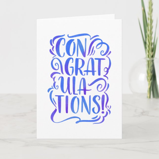 Hand-lettered Congratulations Greeting Card (Front)