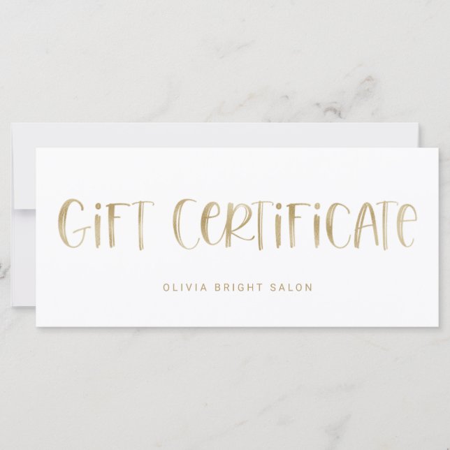 Hand Lettered Font Gold | Gift Certificate (Front)