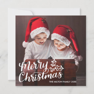 Hand Lettered Full Photo Square Christmas Card
