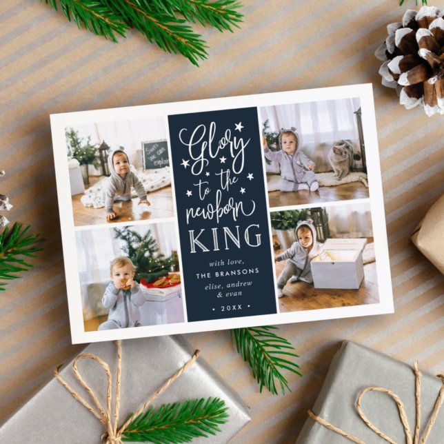 Hand Lettered Glory | Christmas Photo Collage Card (Creator Uploaded)