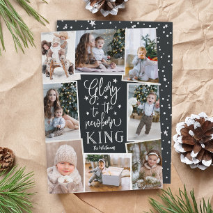 Hand Lettered Glory   Multi Photo Collage Holiday Card