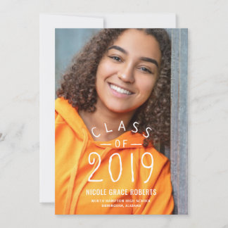 Hand Lettered Graduation Party Photo Announcement