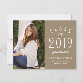 Hand Lettered Graduation Photo Announcement Buff