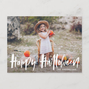 Hand-Lettered Halloween   Halloween Photo Postcard