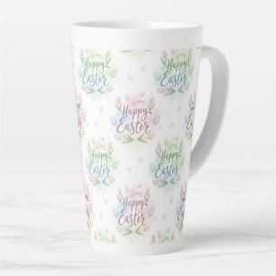 Hand-Lettered Happy Easter Watercolor Latte Mug